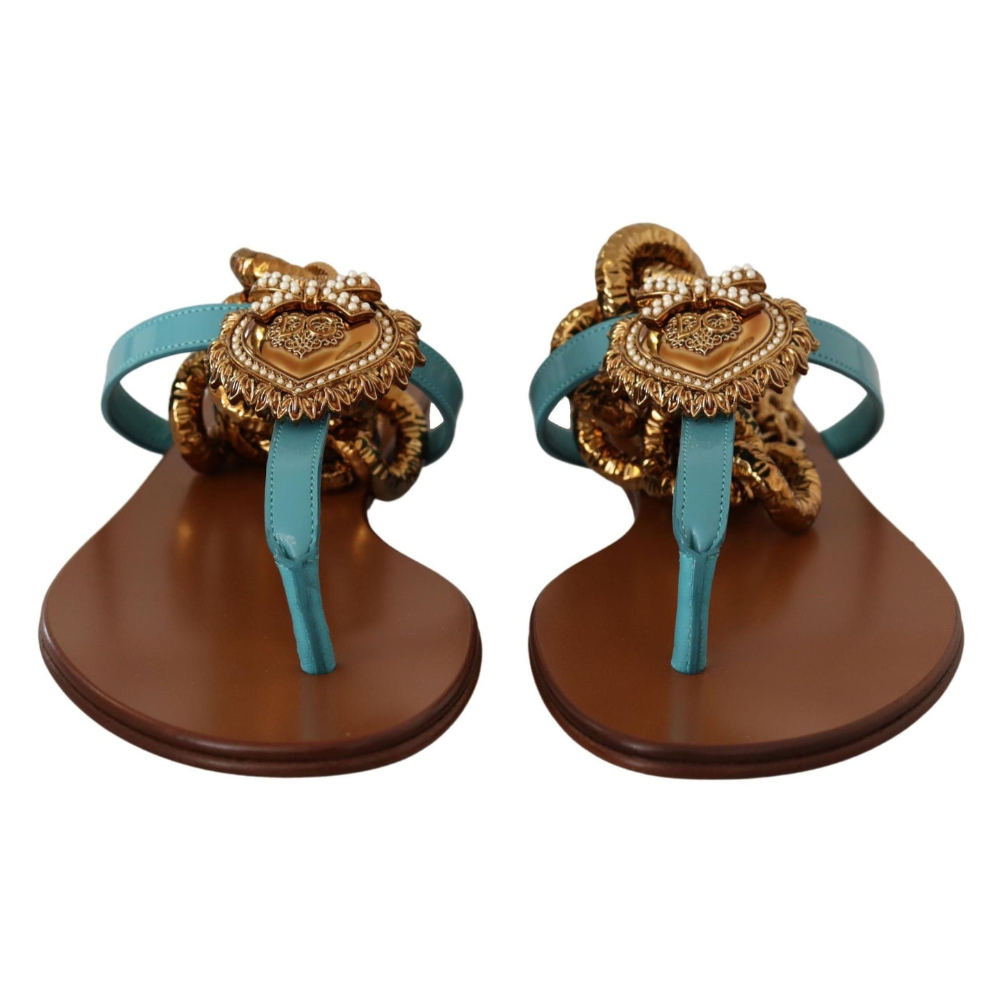 Dolce & Gabbana Gladiator Sandals with Heart Devotion Detail