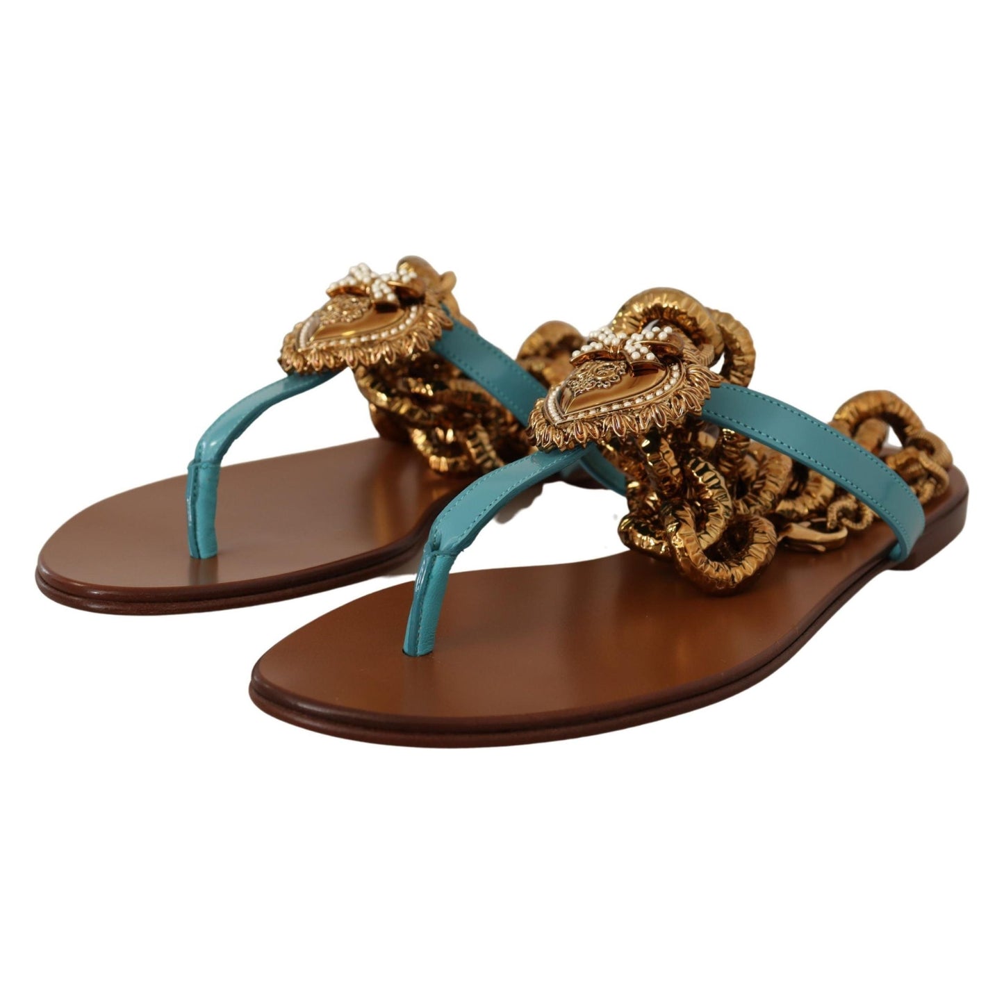 Dolce & Gabbana Gladiator Sandals with Heart Devotion Detail