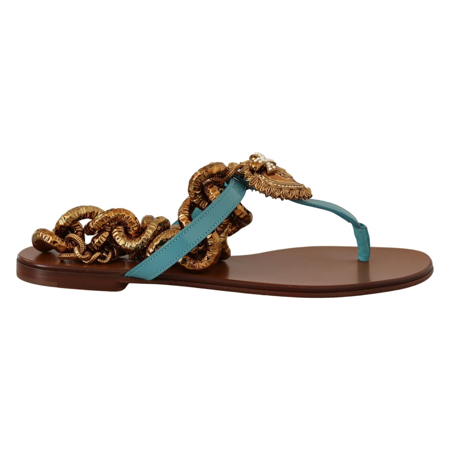 Dolce & Gabbana Gladiator Sandals with Heart Devotion Detail