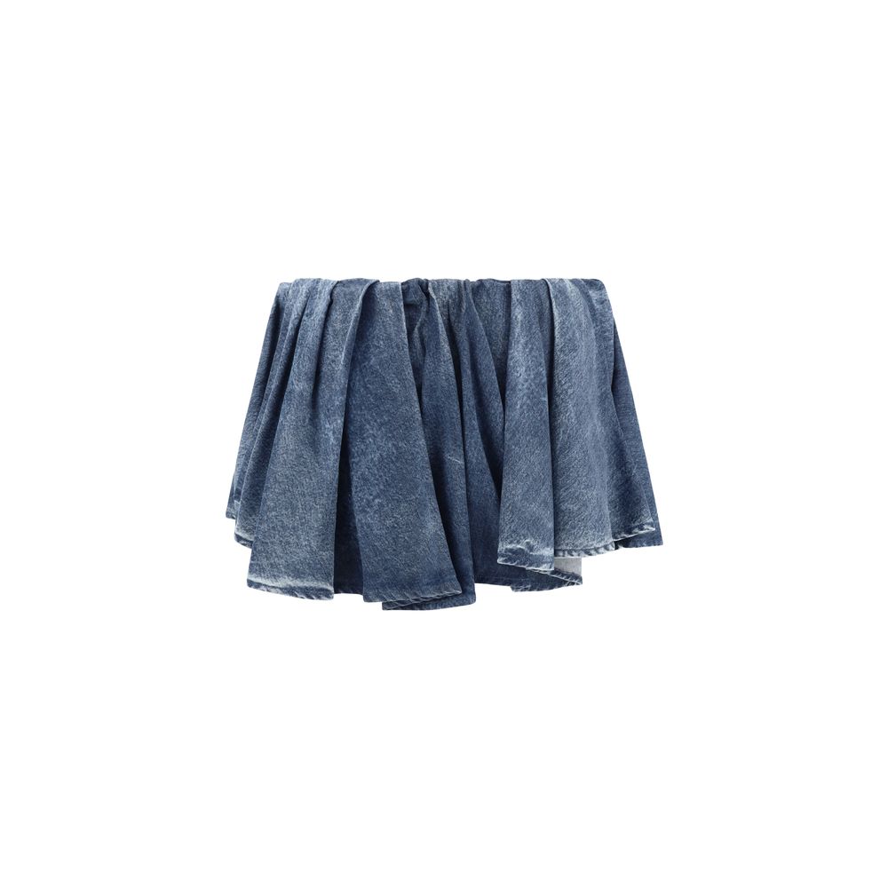 Diesel Asymmetric Denim Patterned Skirt