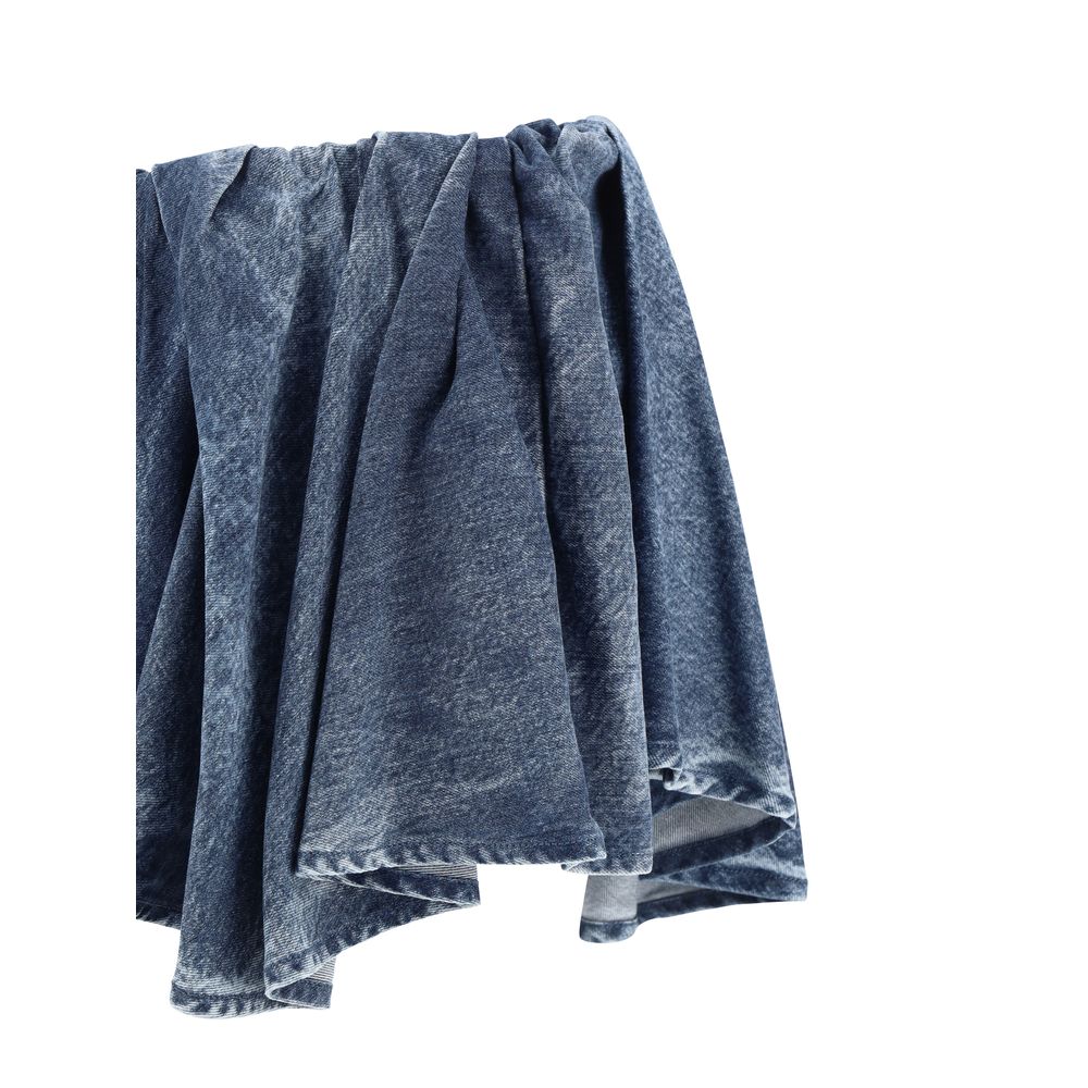 Diesel Asymmetric Denim Patterned Skirt
