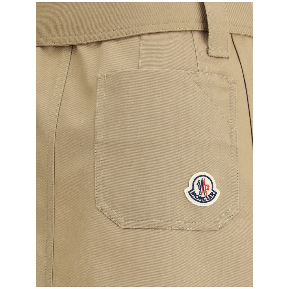 Moncler Cotton Gabardine Beige Mini Skirt