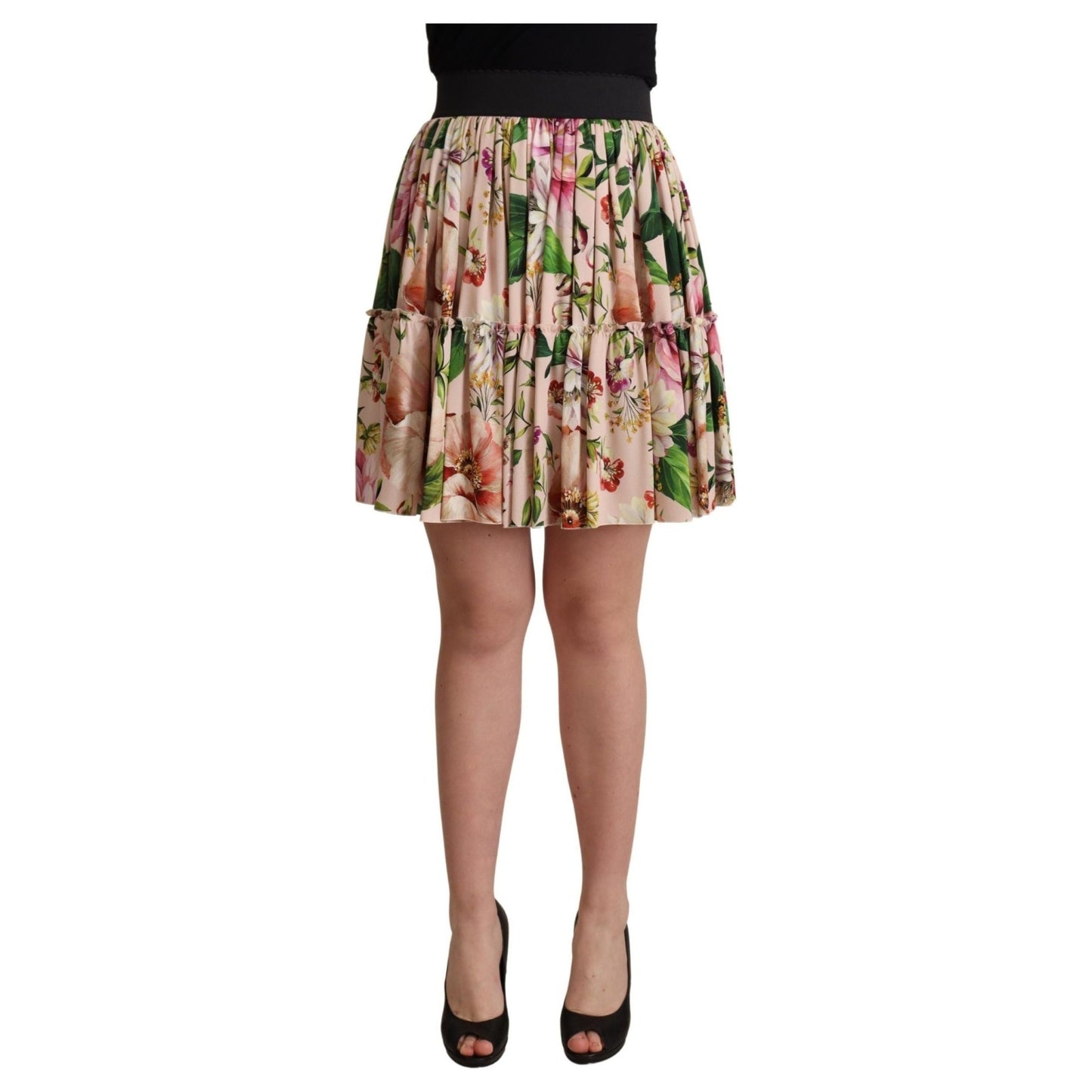 Dolce & Gabbana Floral Silk High Waist Mini Skirt - Call Me Luxe