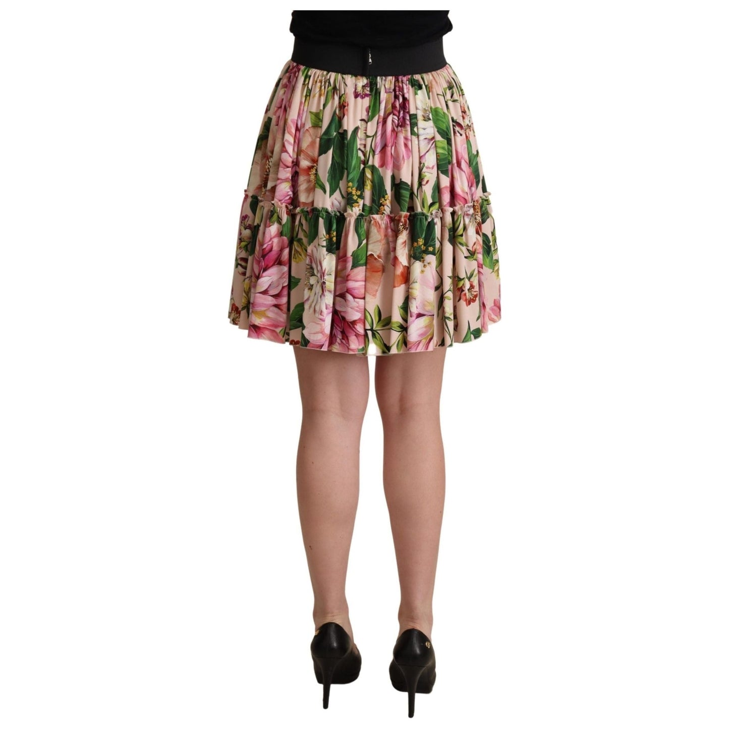 Dolce & Gabbana Floral Silk High Waist Mini Skirt - Call Me Luxe