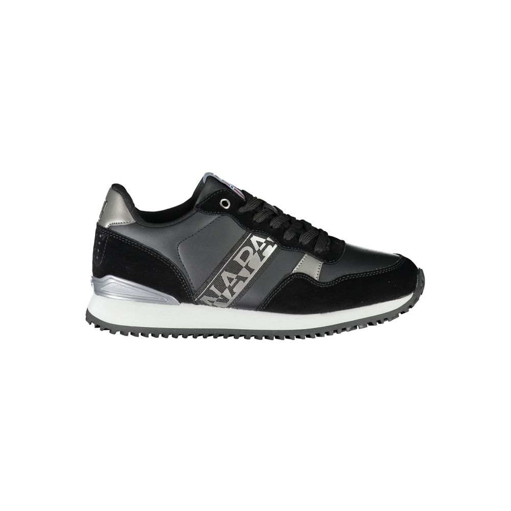 Napapijri Chic Black Lace - Up Sneakers with Contrast Detail - Call Me Luxe