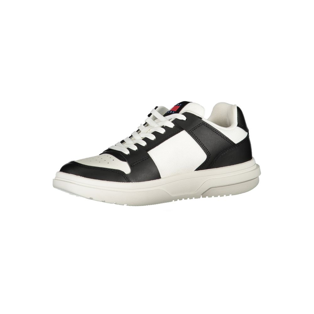 Tommy Hilfiger Black & White Leather Trainers - Call Me Luxe