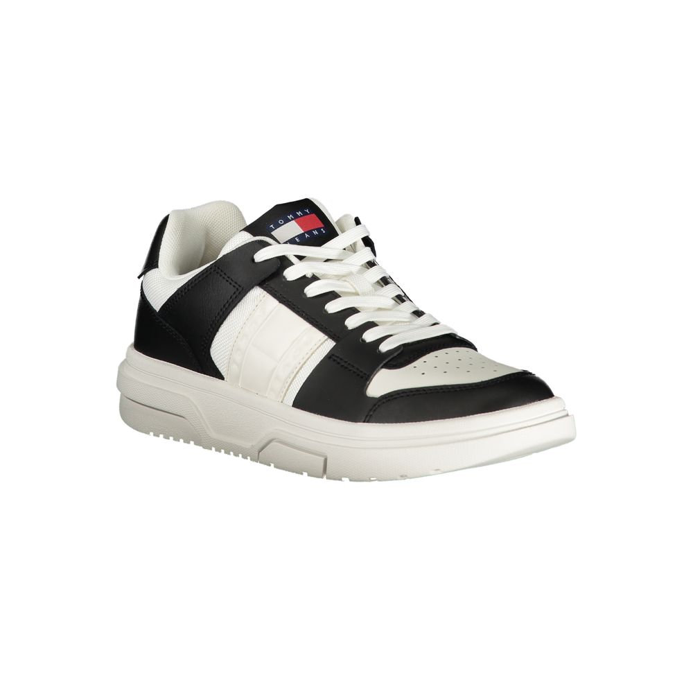 Tommy Hilfiger Black & White Leather Trainers - Call Me Luxe