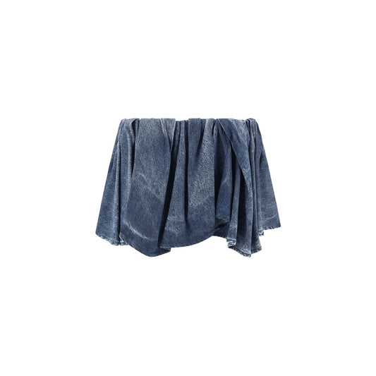Diesel Asymmetric Denim Patterned Skirt
