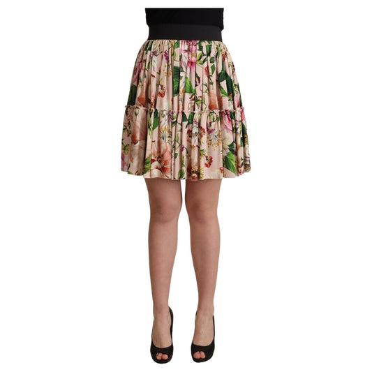 Dolce & Gabbana Floral Silk High Waist Mini Skirt - Call Me Luxe