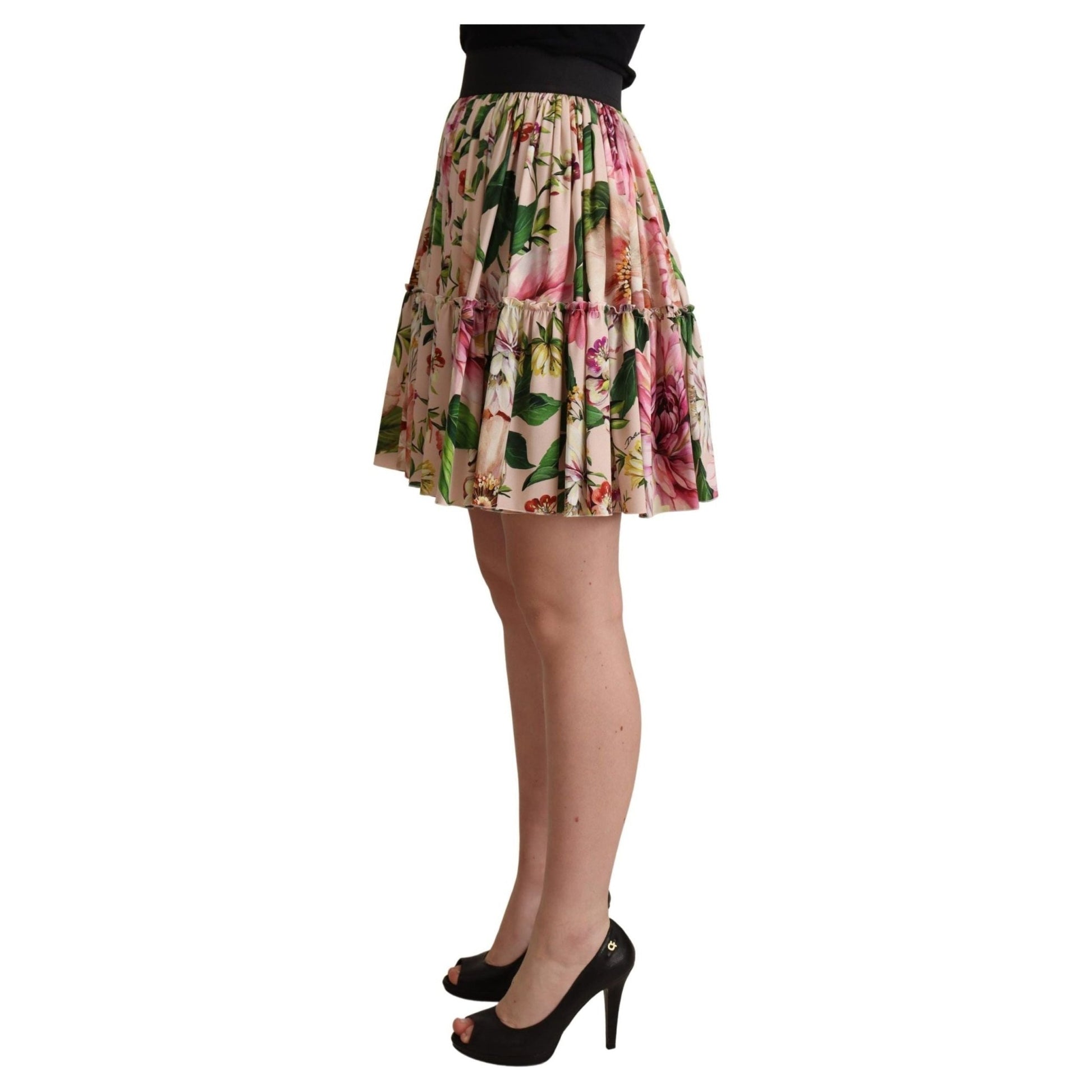 Dolce & Gabbana Floral Silk High Waist Mini Skirt - Call Me Luxe