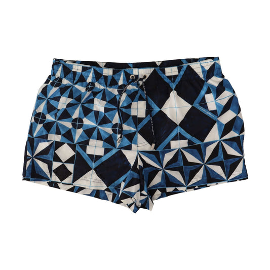 Dolce & Gabbana Majestic Majolica Print Swim Trunks - Call Me Luxe