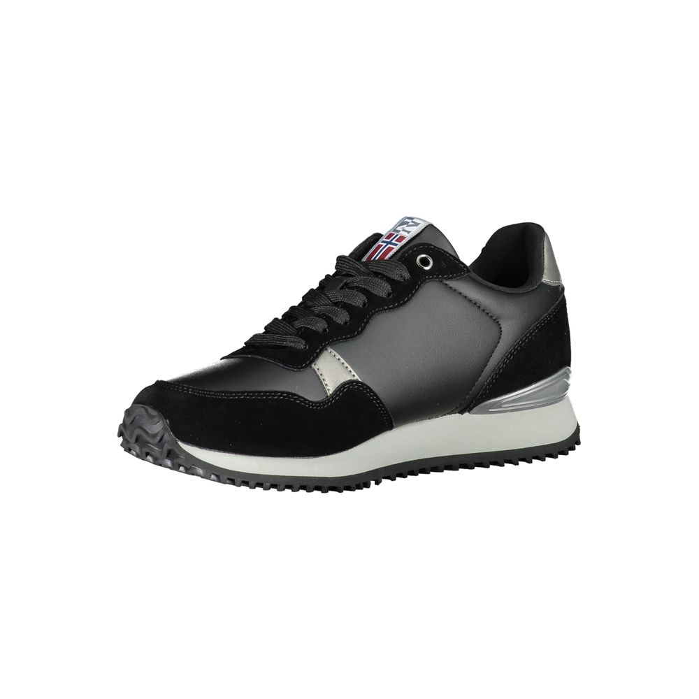 Napapijri Chic Black Lace - Up Sneakers with Contrast Detail - Call Me Luxe